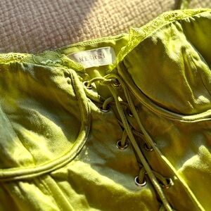 MESHKI Kalila Corset Mini Dress in Pistachio Green Size Small